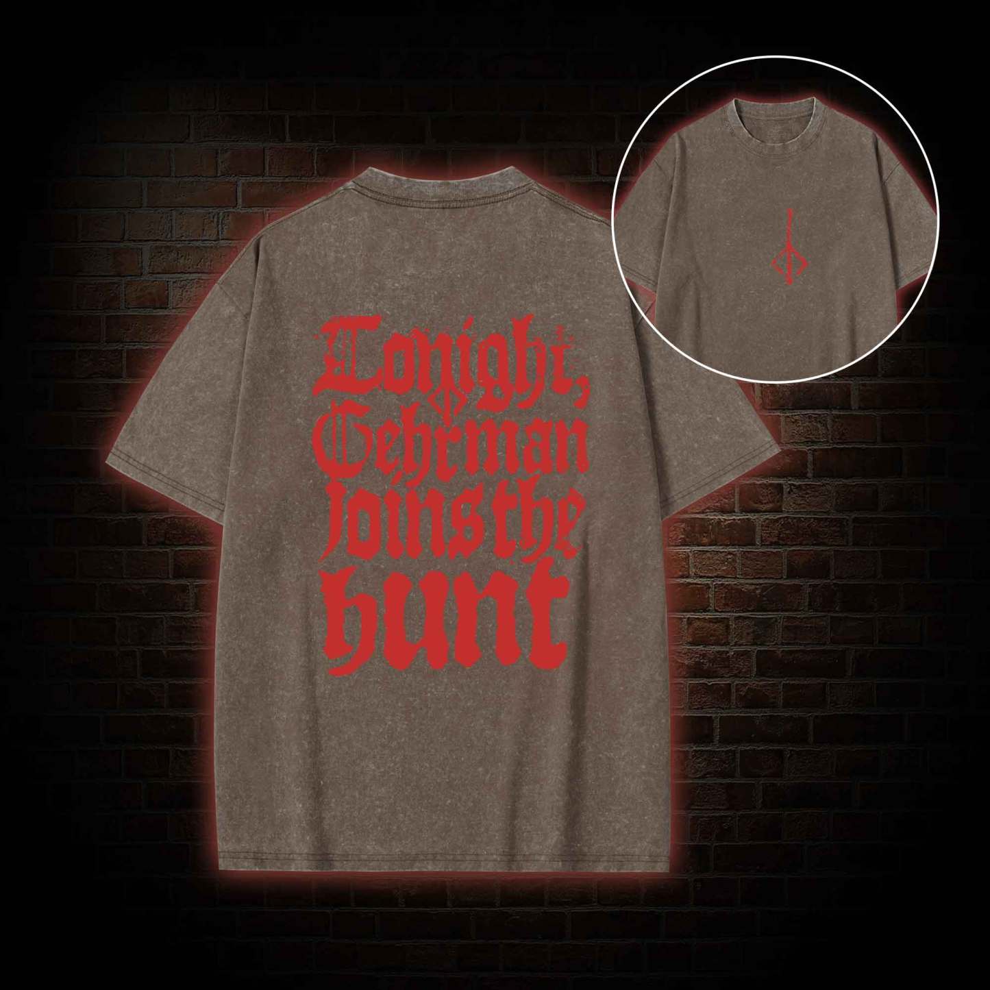 Gehrman Joins The Hunt Back Print Washed T-shirt