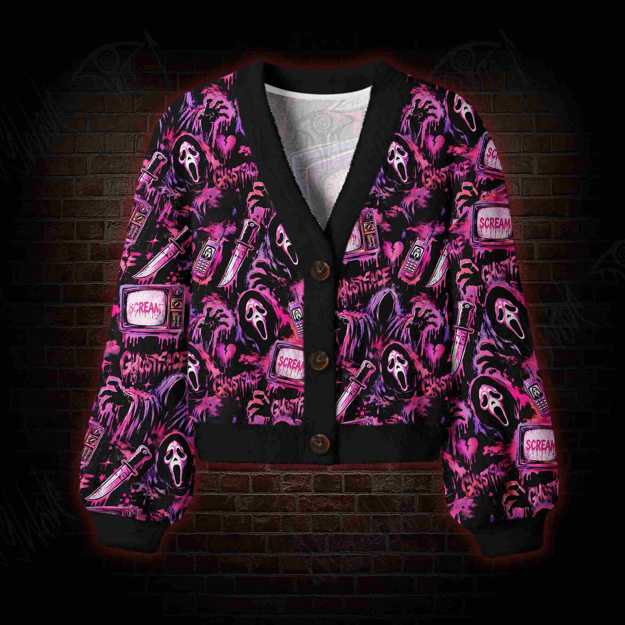Neon Scream Women's Cardigan Sweater