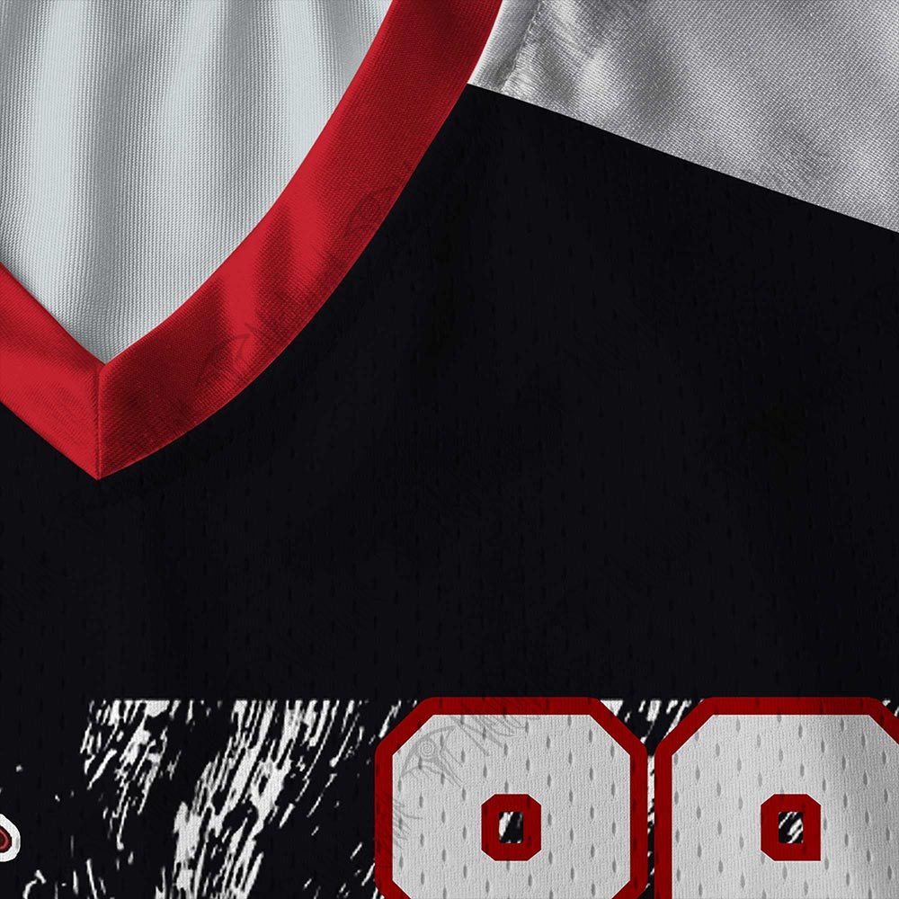 Black Swordsman V-Neck Long Sleeve Jersey