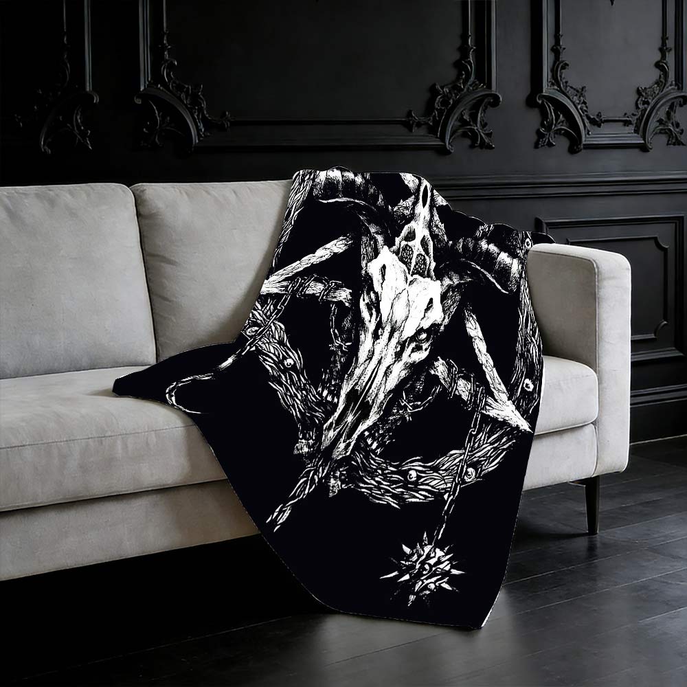 Baphomet Occult Flannel Blanket
