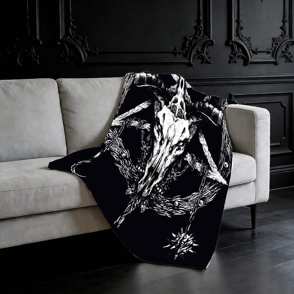 Baphomet Occult Flannel Blanket
