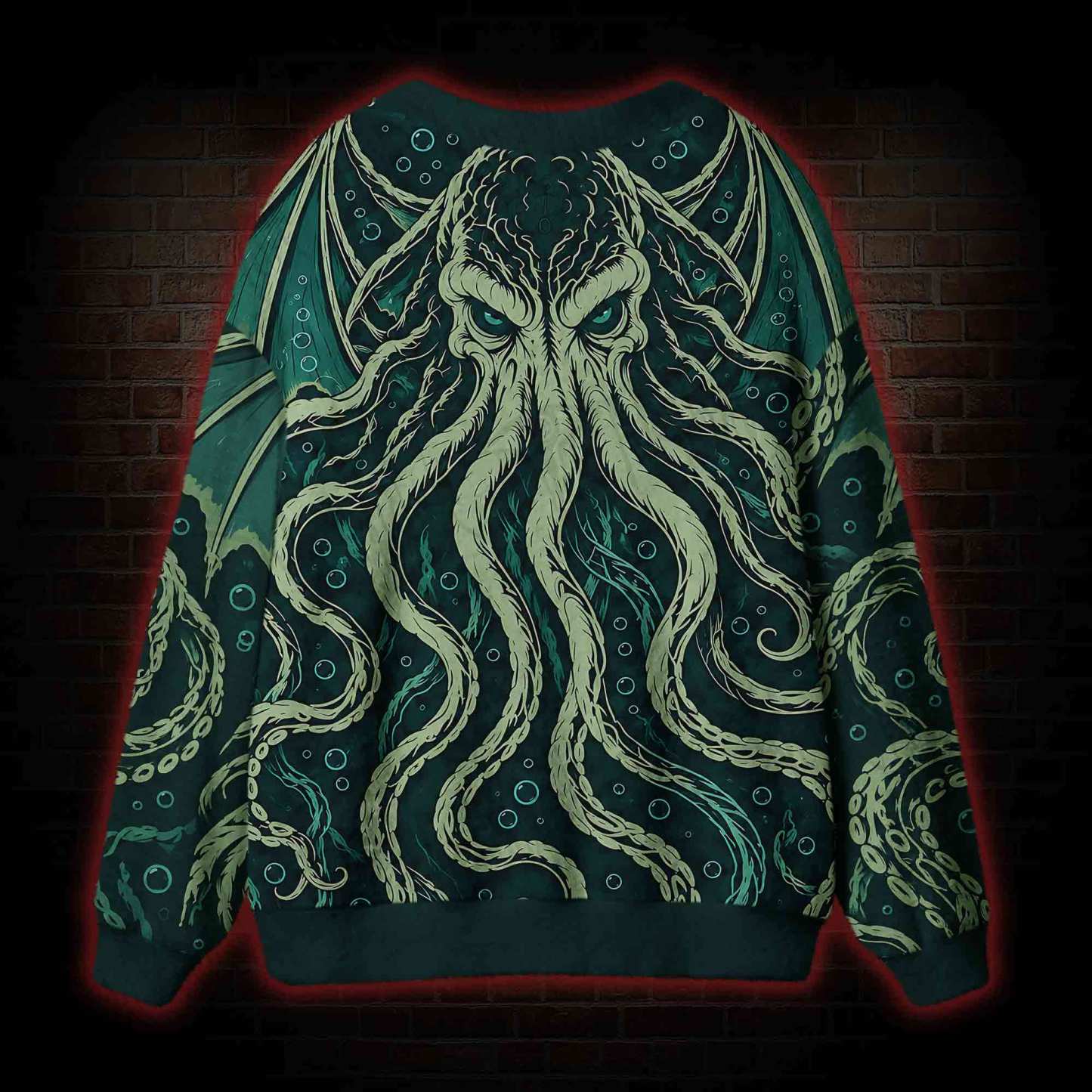 Deep Sea Cthulhu Vintage Cardigan Sweater