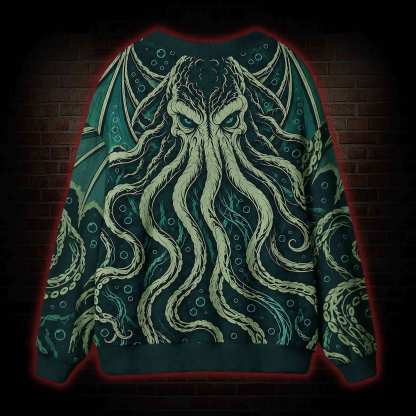 Deep Sea Cthulhu Vintage Cardigan Sweater