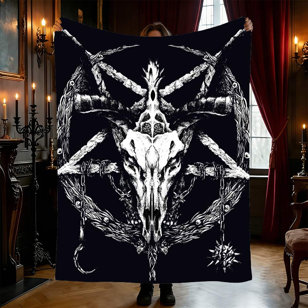 Baphomet Occult Flannel Blanket