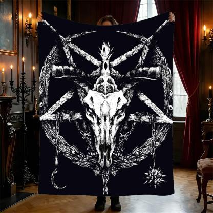 Baphomet Occult Flannel Blanket