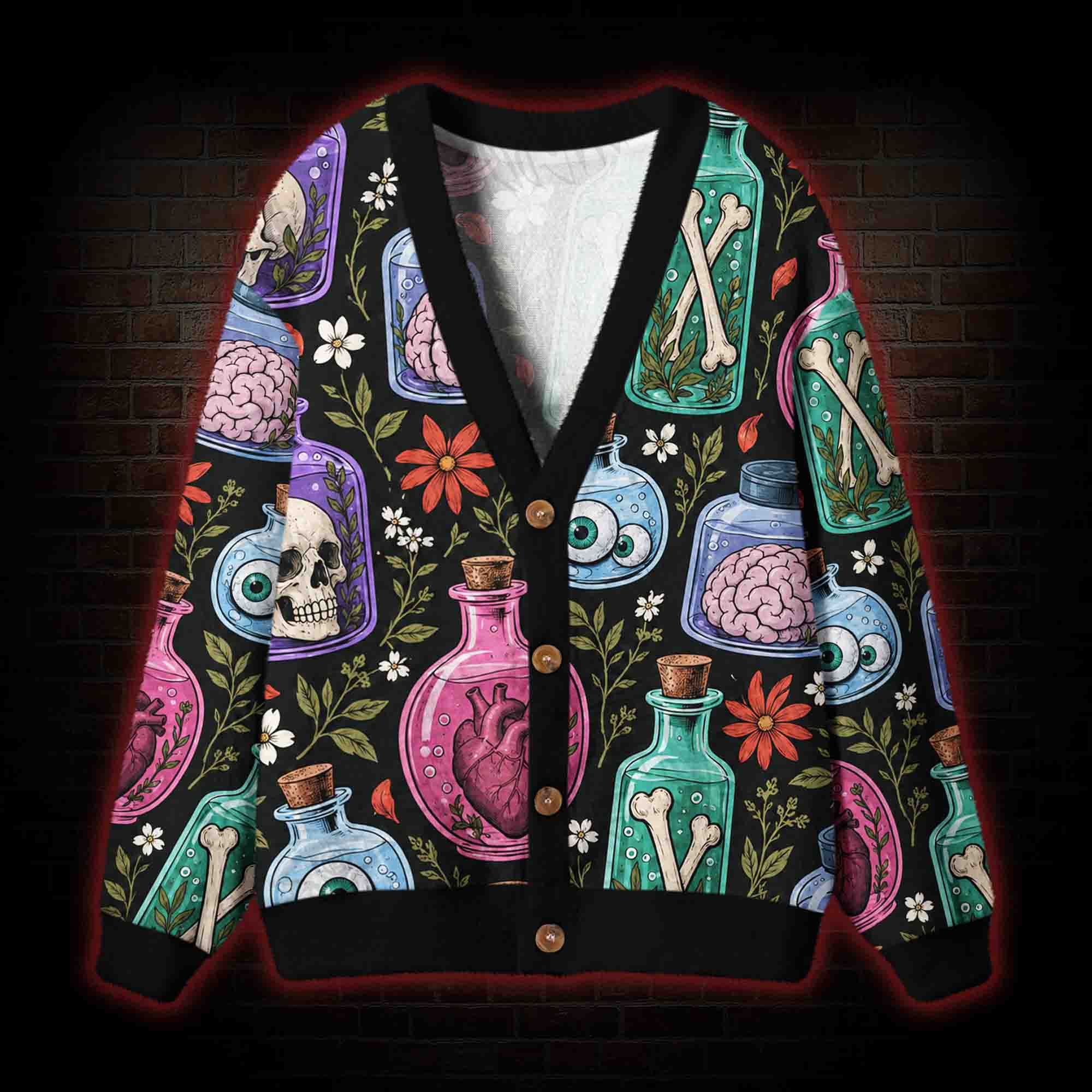 Bottle Specimen Cardigan Sweater