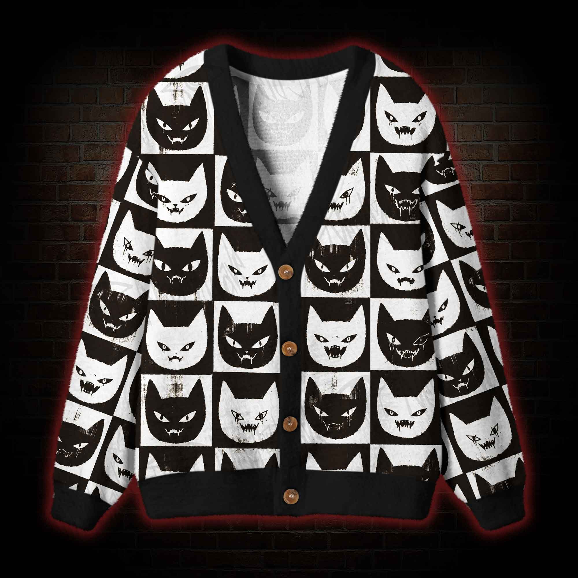 Strange Cat Cardigan Sweater
