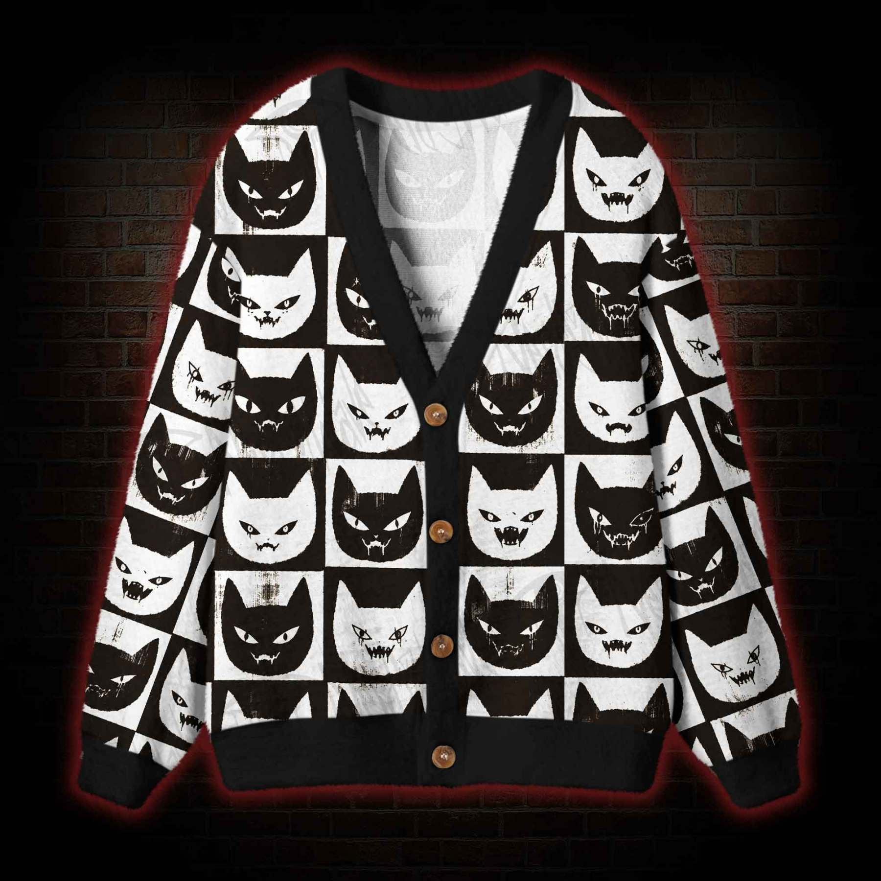 Strange Cat Cardigan Sweater