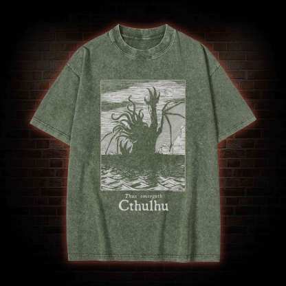 Thus Emergeth Cthulhu Washed T-Shirt
