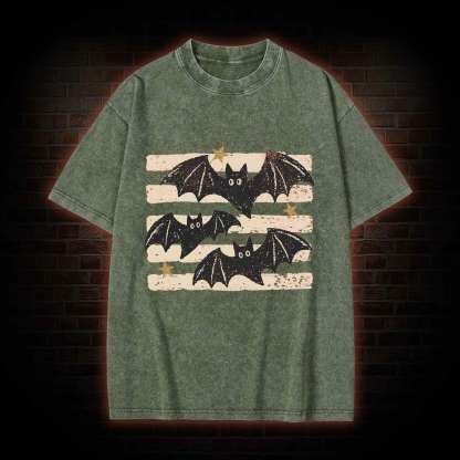 Vintage Bat Halloween Washed T-shirt