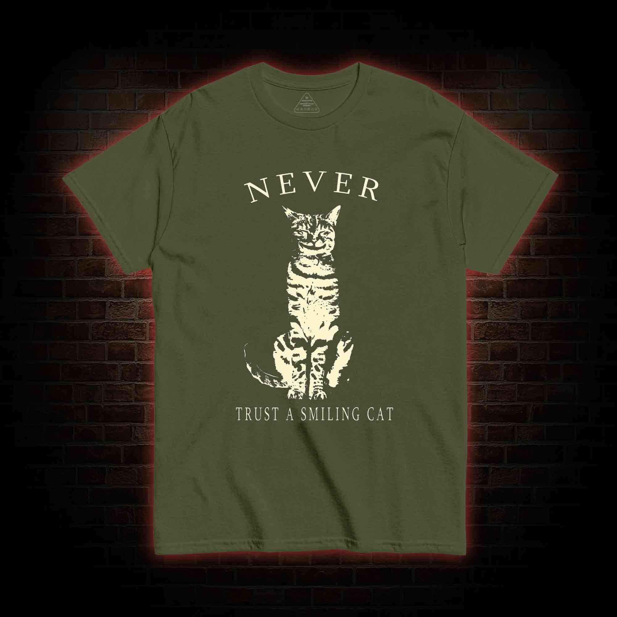Never Trust A Smiling Cat T-shirt