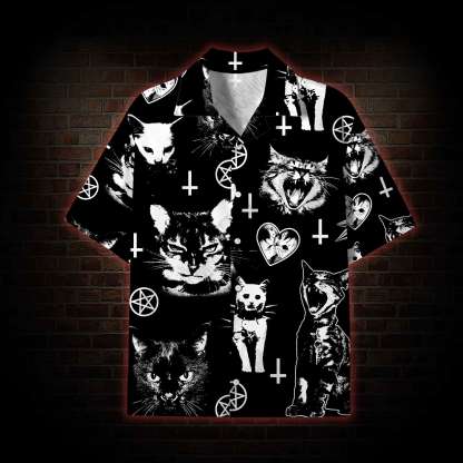  Angry Cat Punk Lightweight Hawaiian Shirt