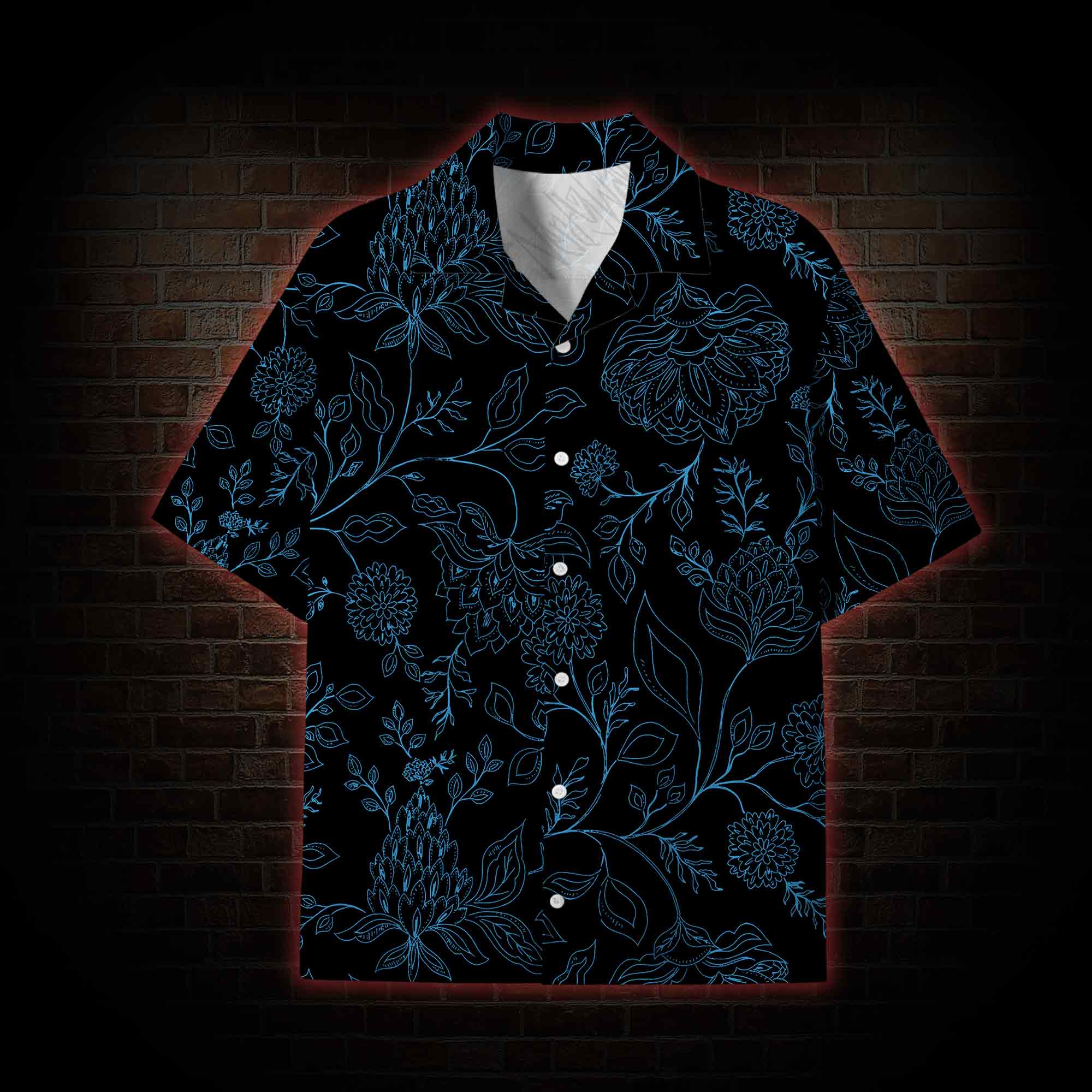 Gothic Botanical Lightweight Hawaiian Shirt