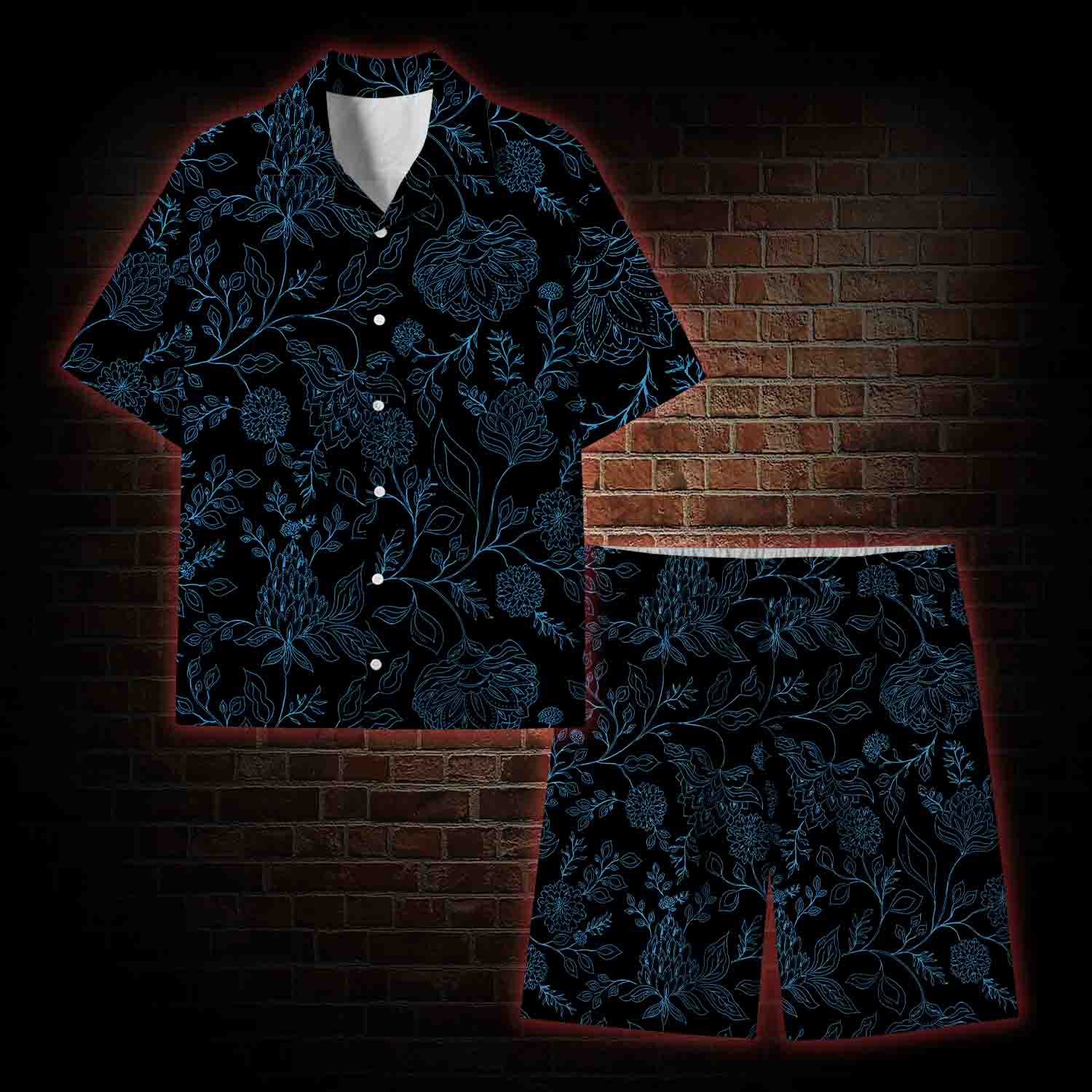 Gothic Botanical Lightweight Hawaiian Shirt