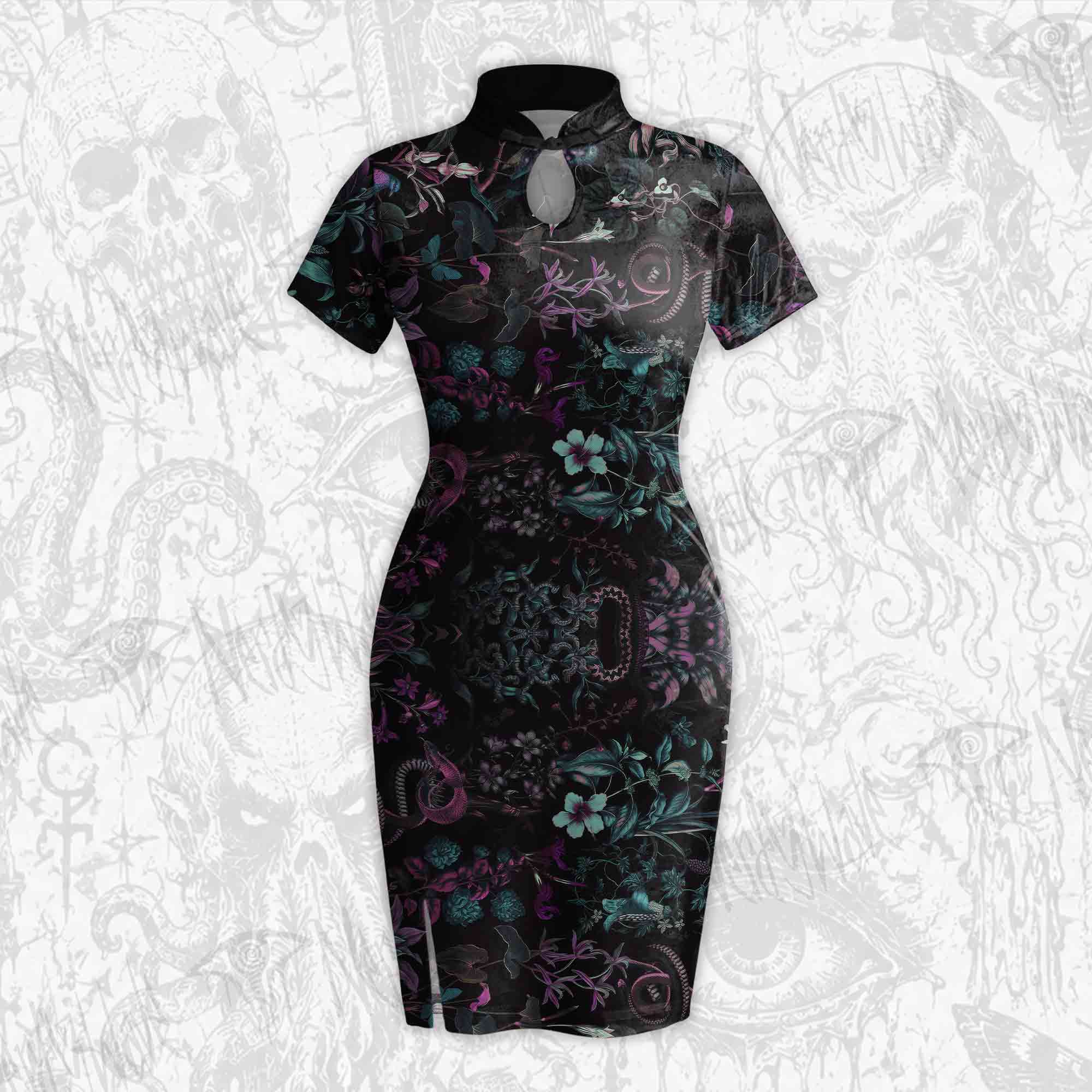 Forbidden Flora Velvet Mini Dress