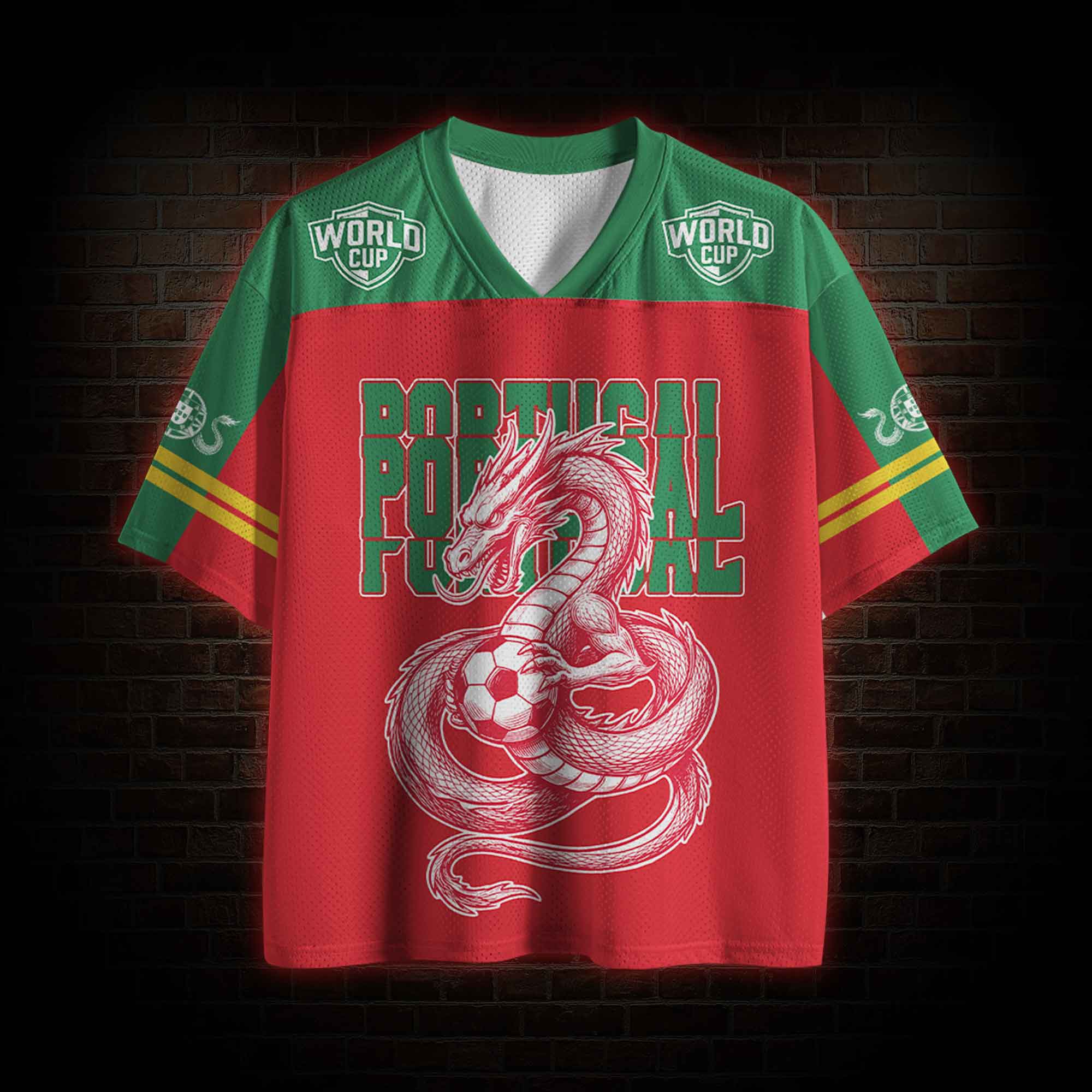 Personalized Portugal Football Mesh Jersey