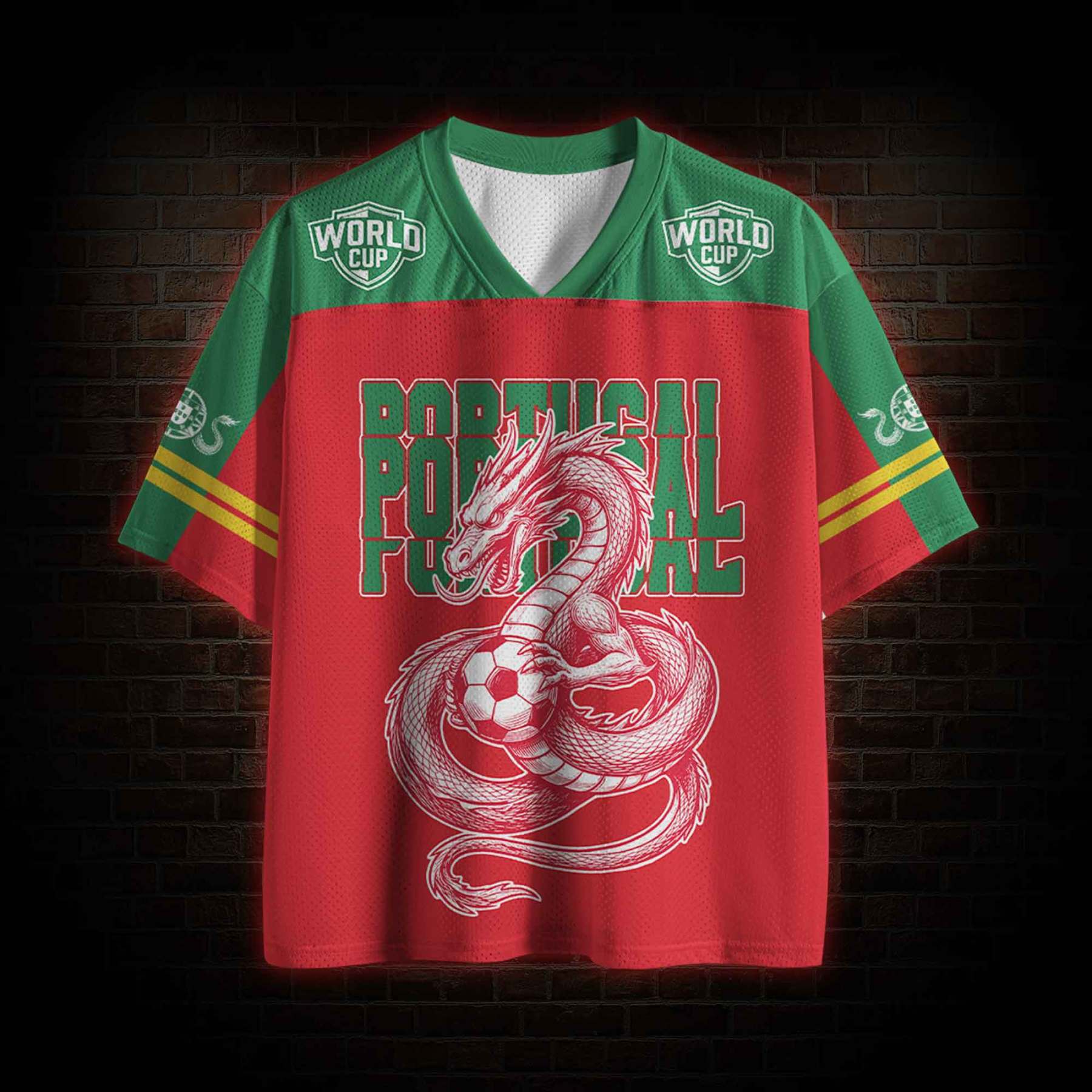 Personalized Portugal Football Mesh Jersey