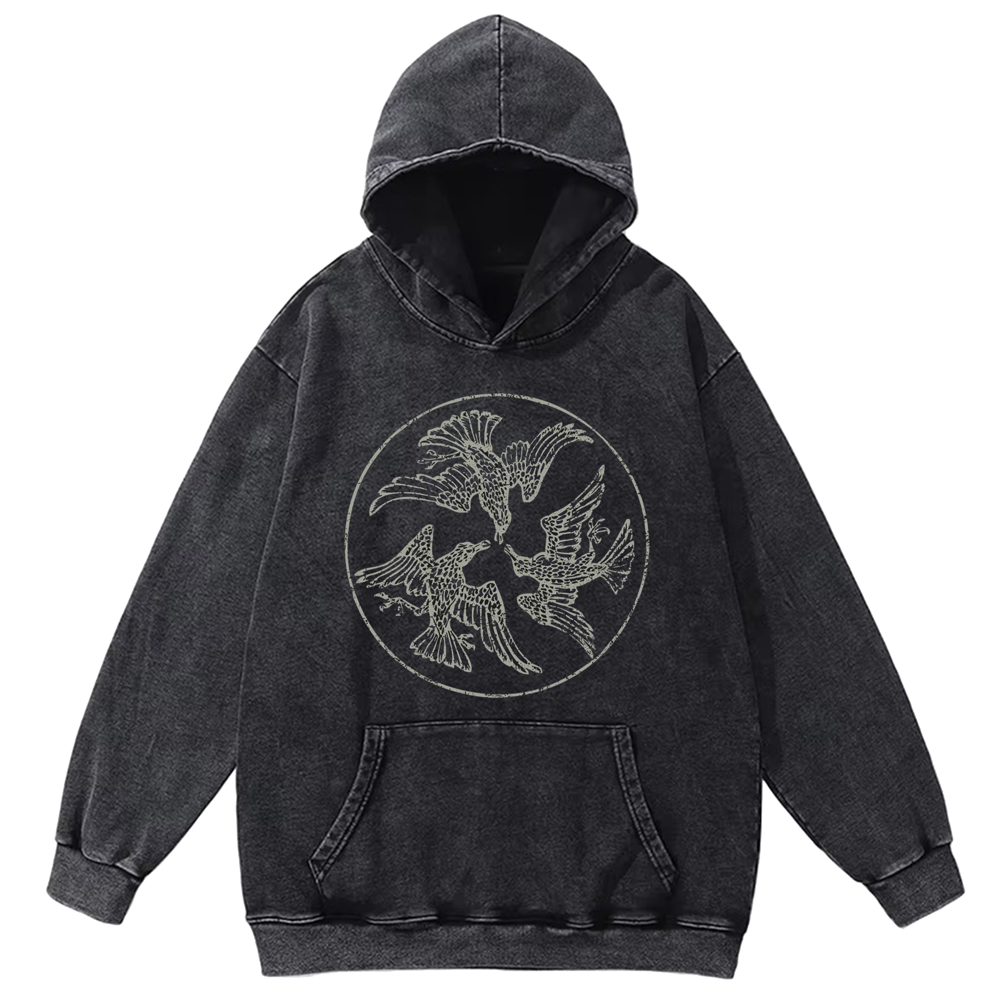 Three Ravens Washed Hoodie