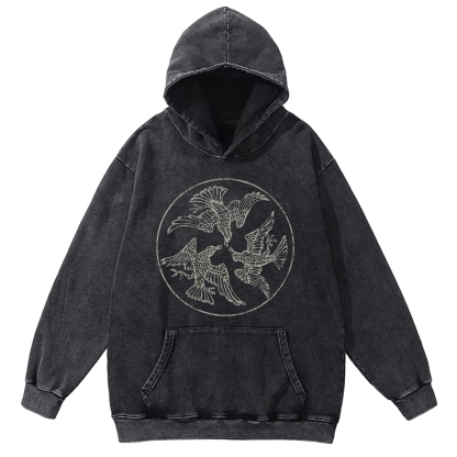 Three Ravens Washed Hoodie