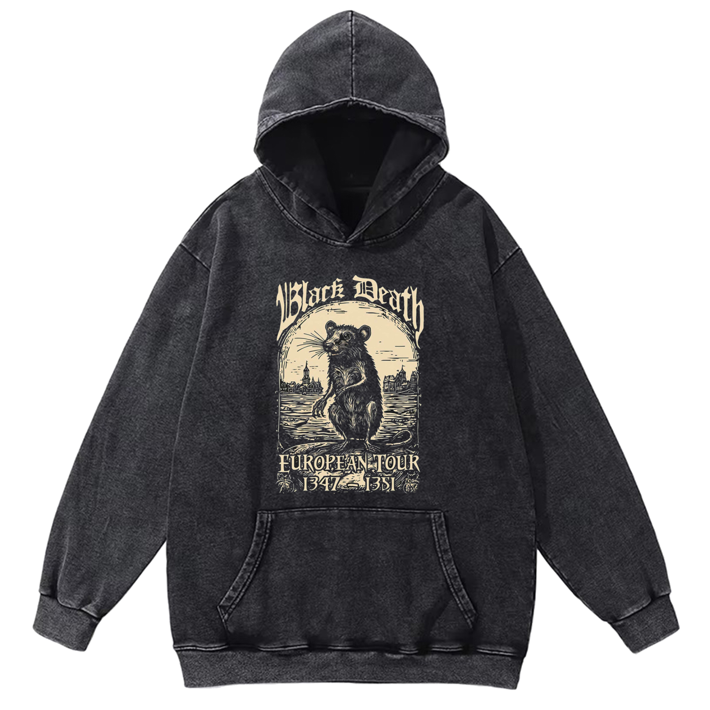 Black Death European Tour Washed Hoodie