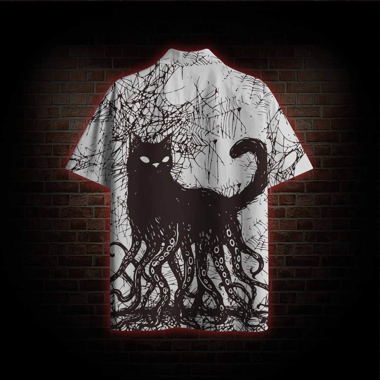 Octopus And Black Cat Hawaiian Shirt