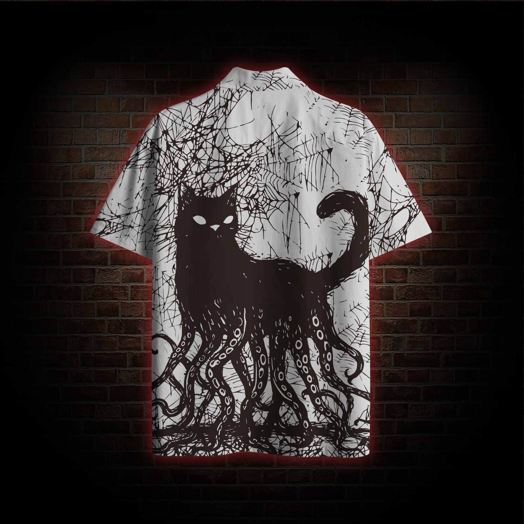 Octopus And Black Cat Hawaiian Shirt