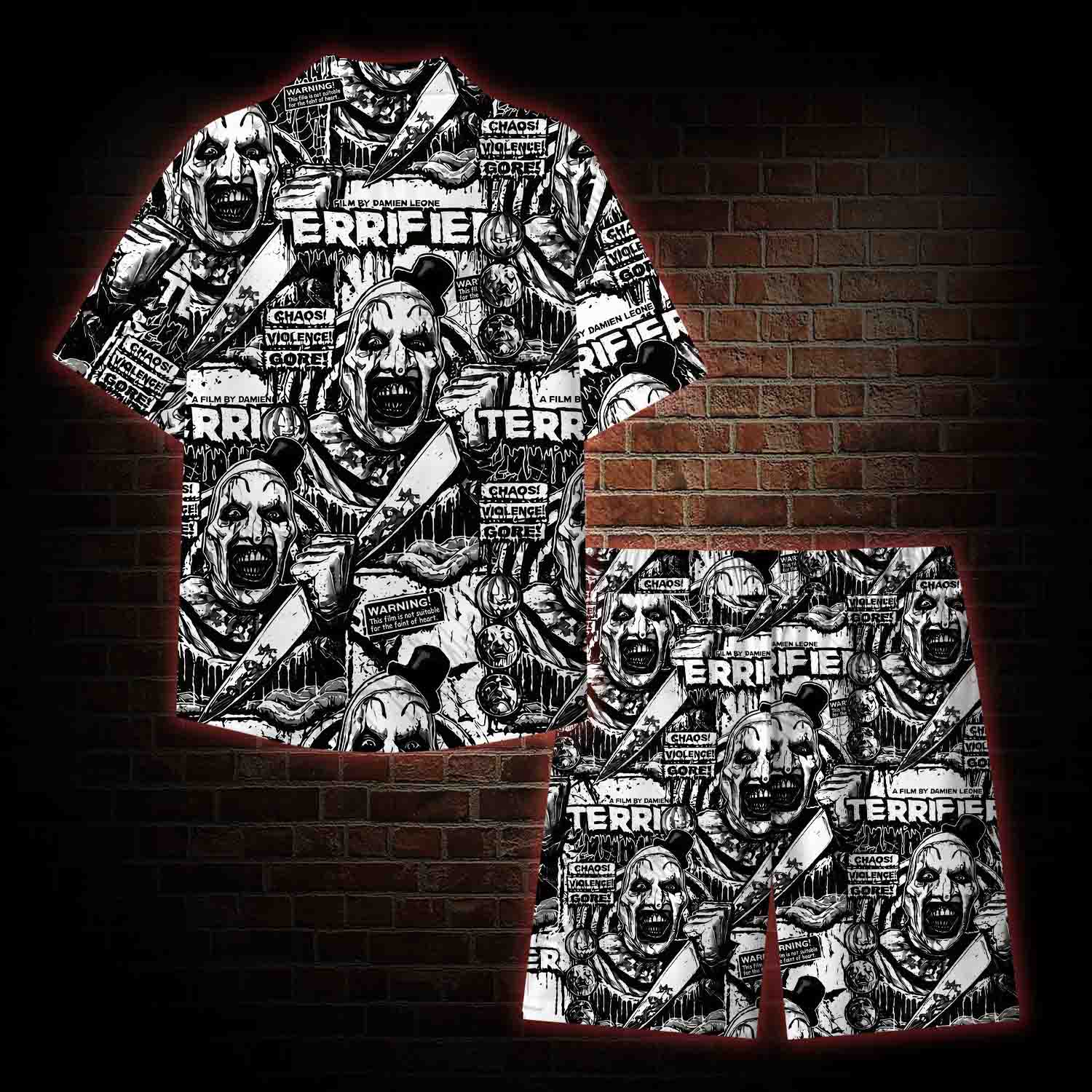 Warning Wide Straps Lightweight Hawaiian Shirt