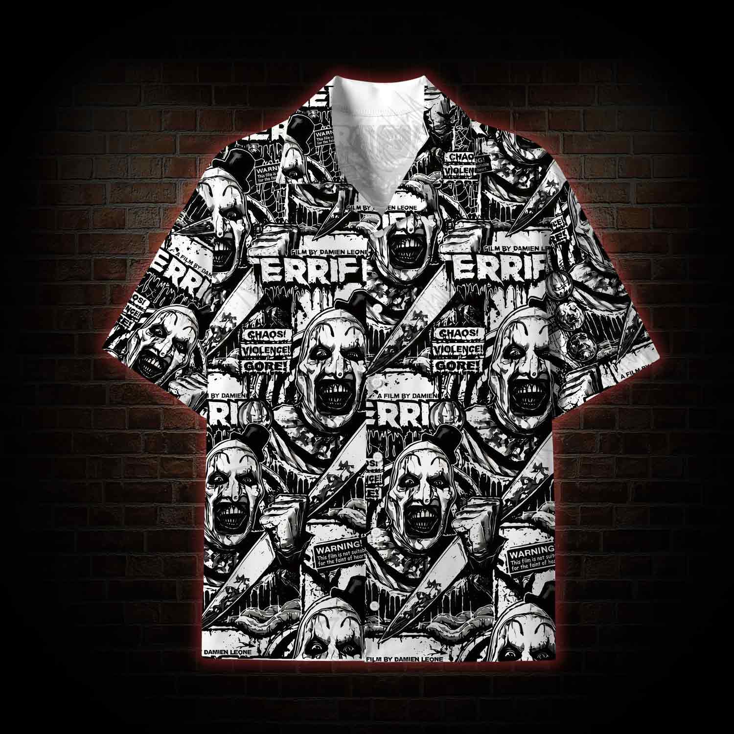 Warning Wide Straps Lightweight Hawaiian Shirt