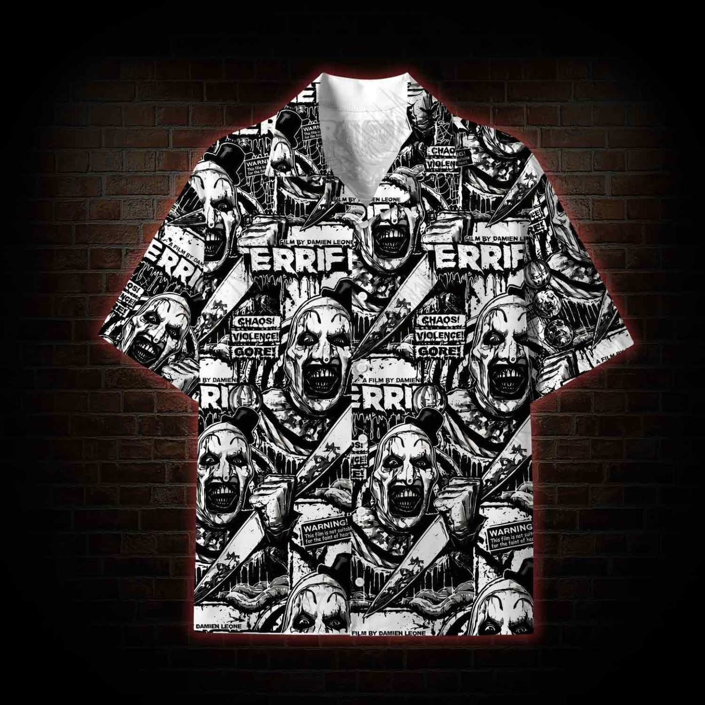 Warning Wide Straps Lightweight Hawaiian Shirt
