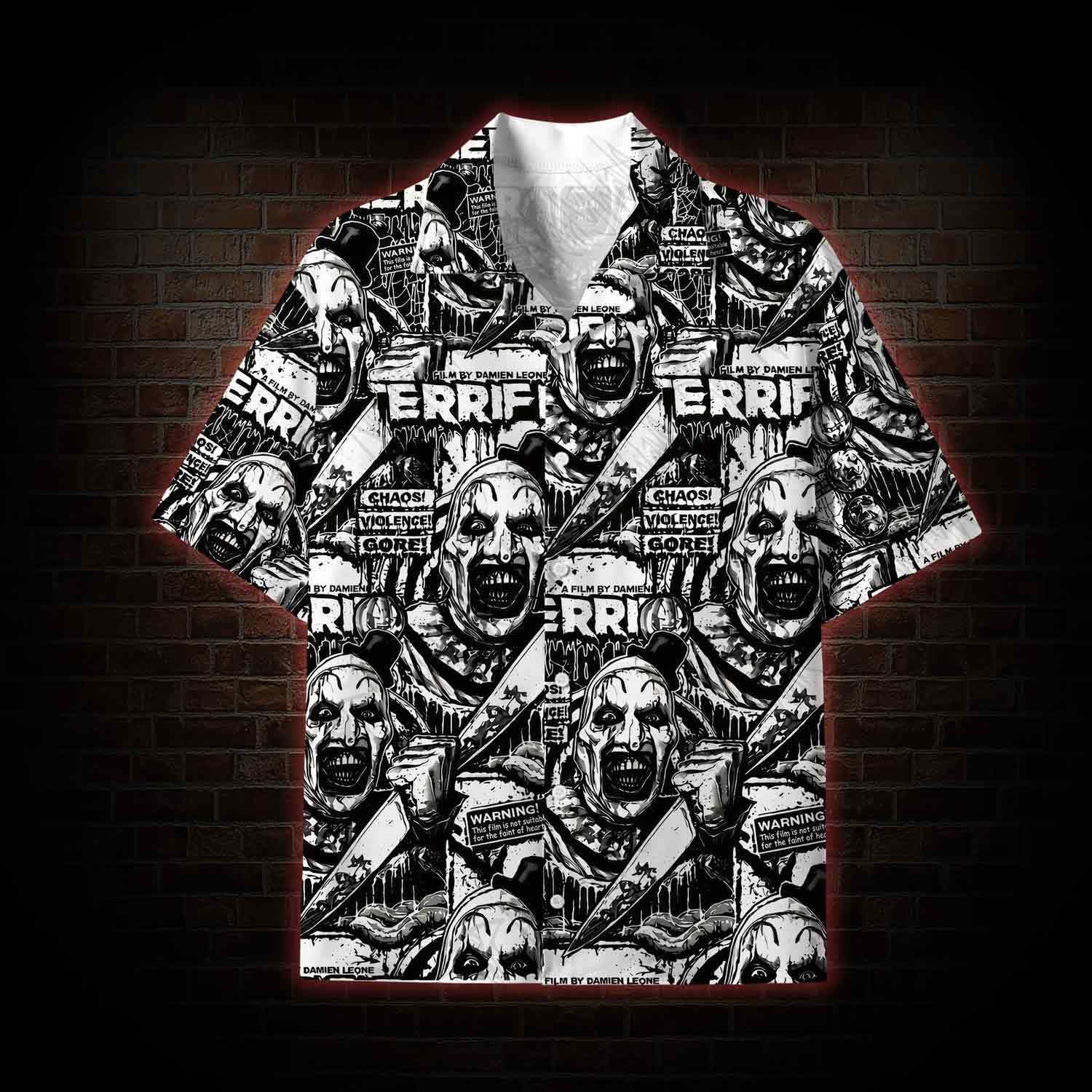Warning Wide Straps Lightweight Hawaiian Shirt