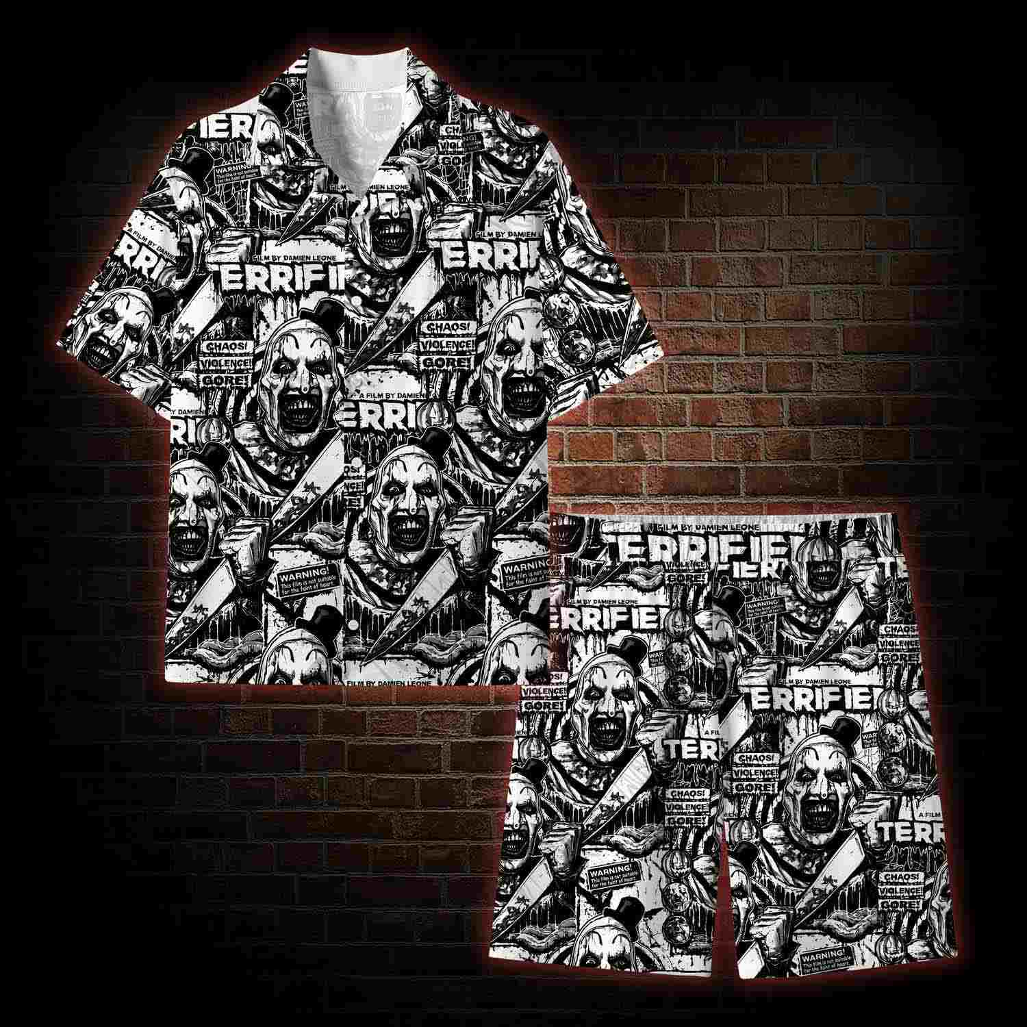 Warning Wide Straps Lightweight Hawaiian Shirt