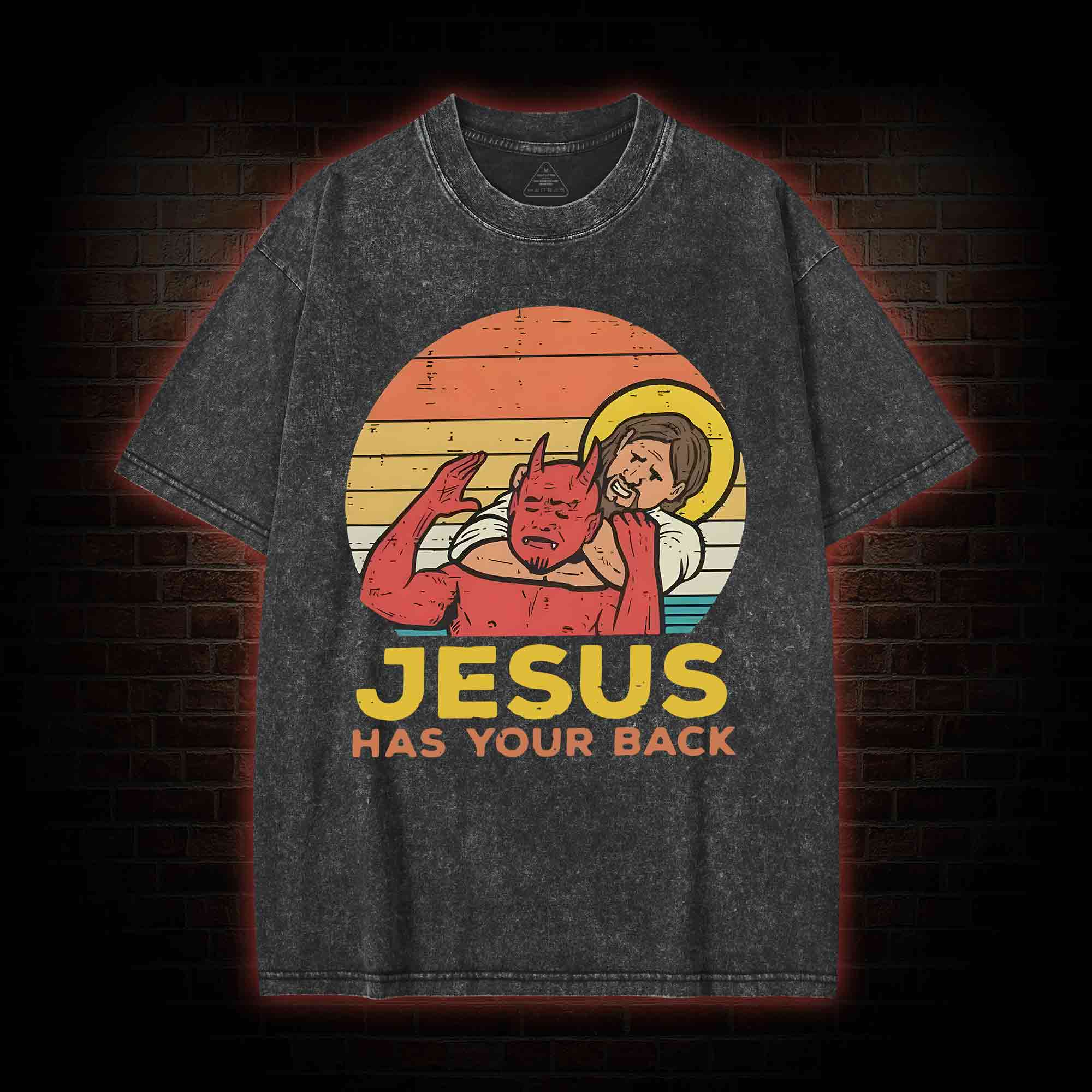 Jesus Has Your Back Washed T-shirt