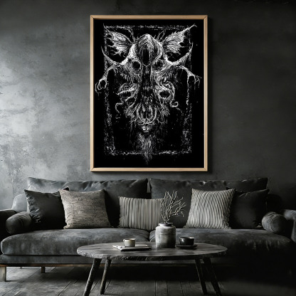 Shadow of The Demon Framed Canvas Print