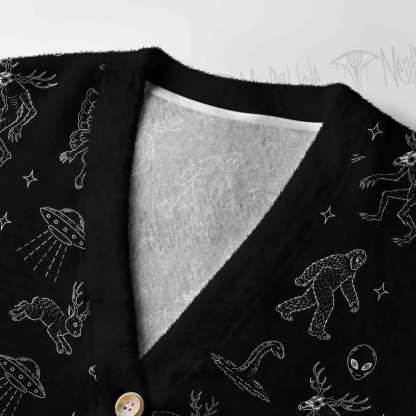 Cryptid UFO Doodle Women's Cardigan Sweater