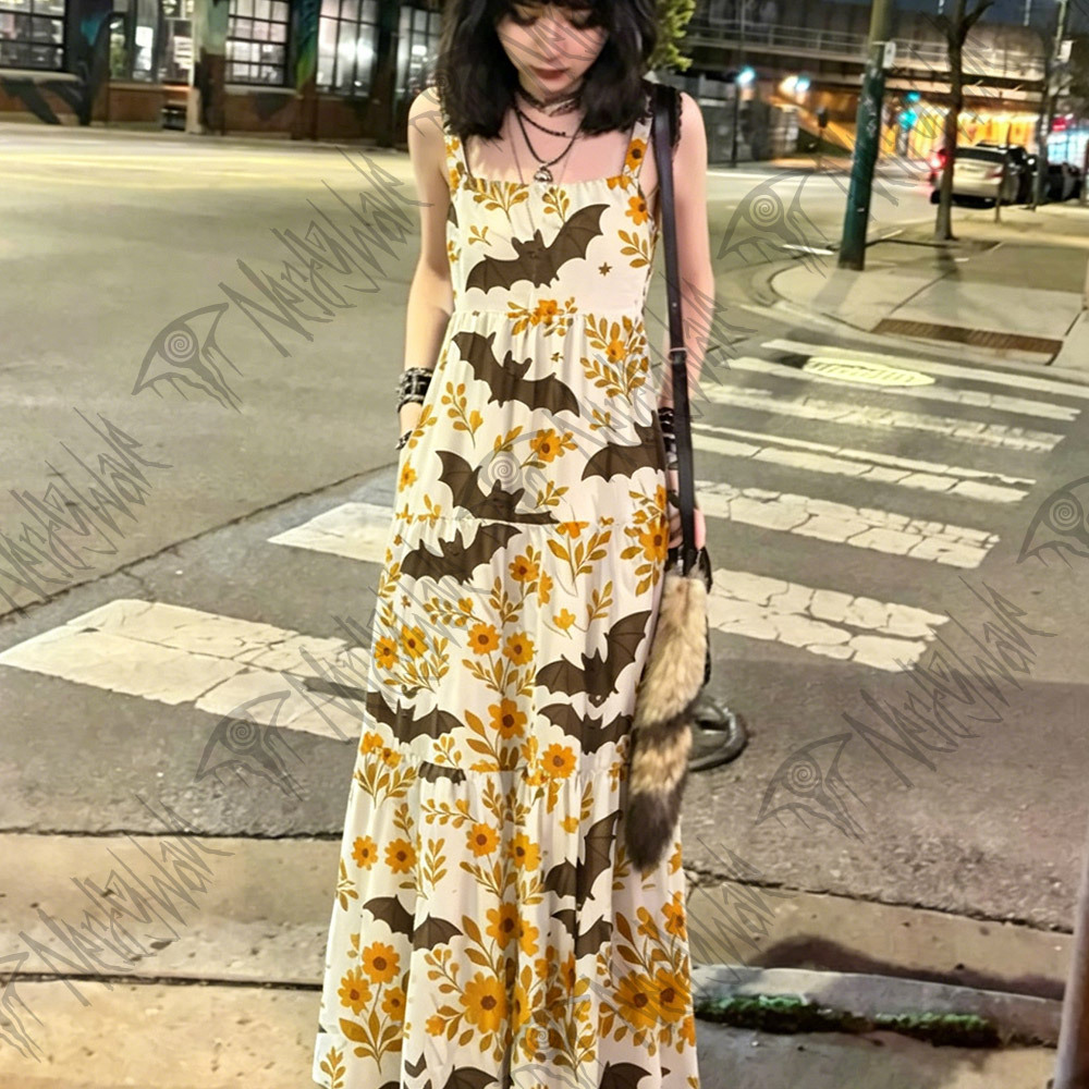 Batty Botanical Wide Straps Maxi Dress