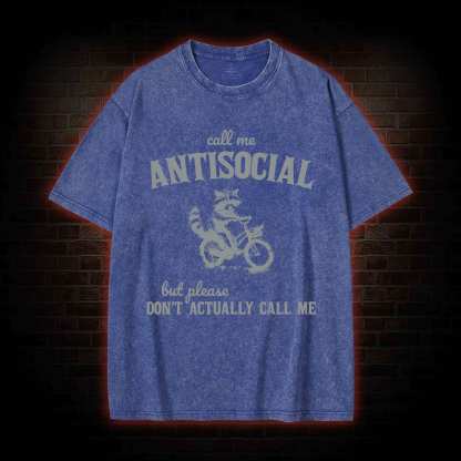 Call Me Antisocial Washed T-shirt