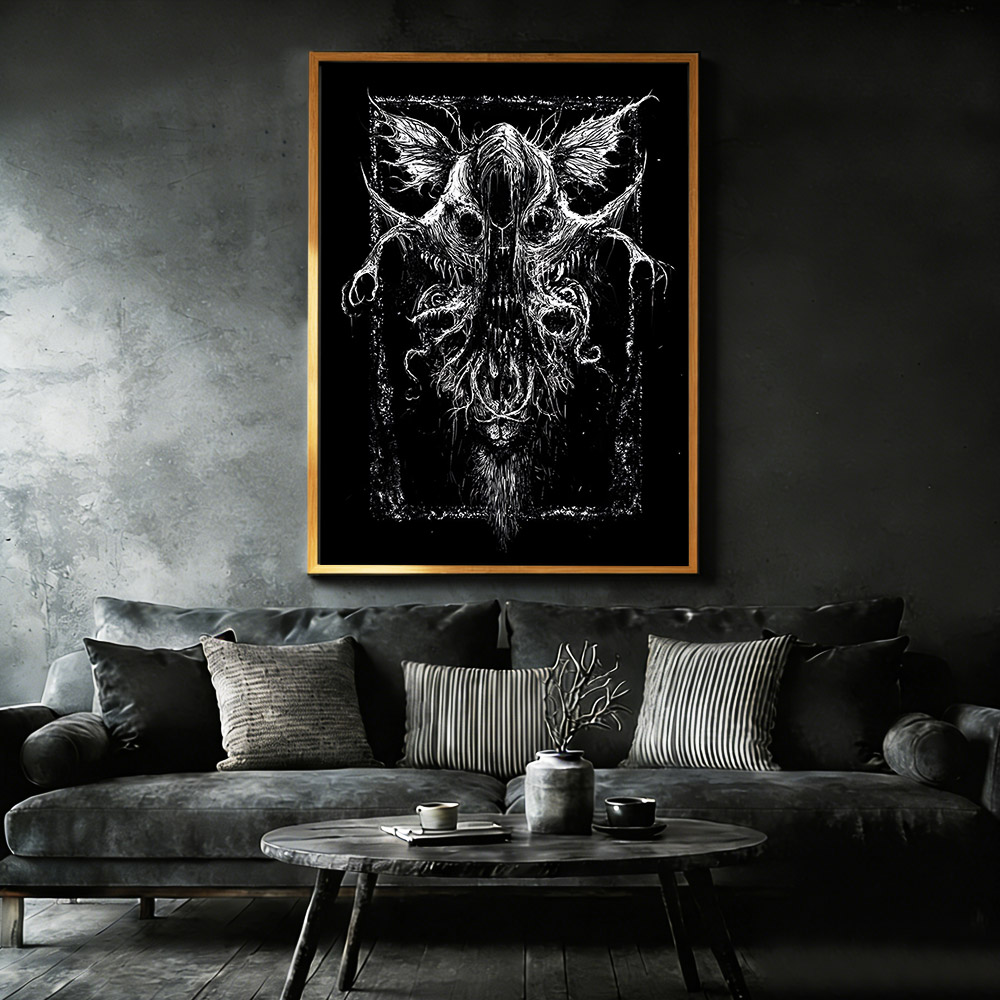Shadow of The Demon Framed Canvas Print