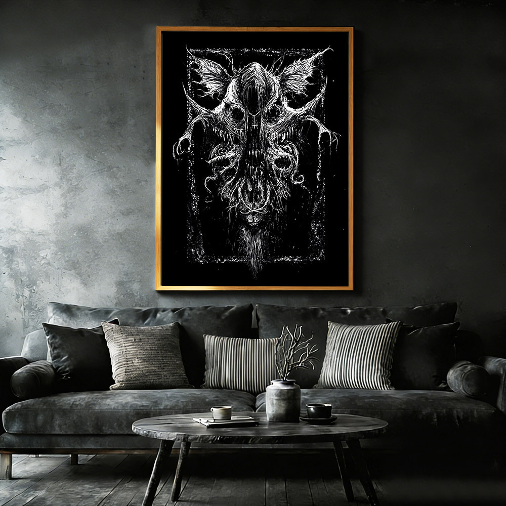 Shadow of The Demon Framed Canvas Print