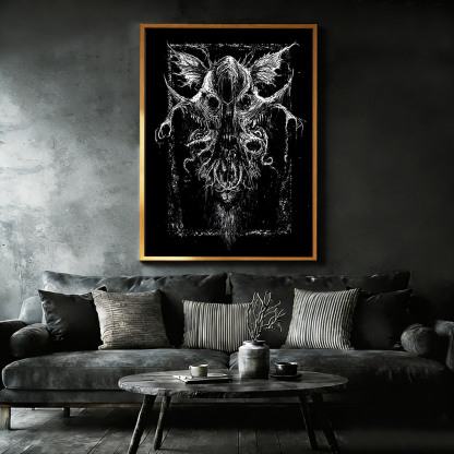 Shadow of The Demon Framed Canvas Print
