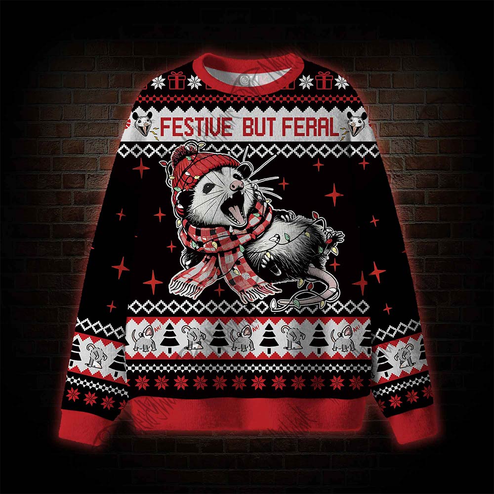 Festive But Feral Ugly Sweatshirts