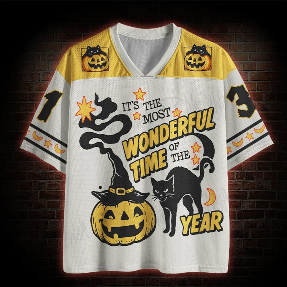 Wonderful Halloween Cat Mesh Jersey