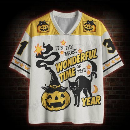 Wonderful Halloween Cat Mesh Jersey