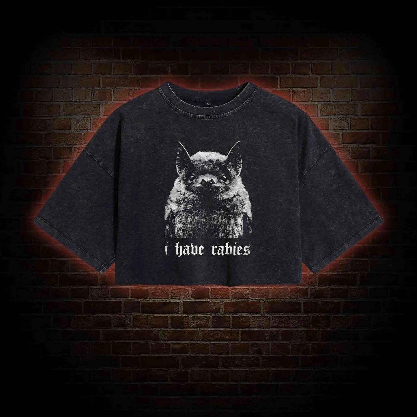 I Have Rabies Washed Cropped T-shirts