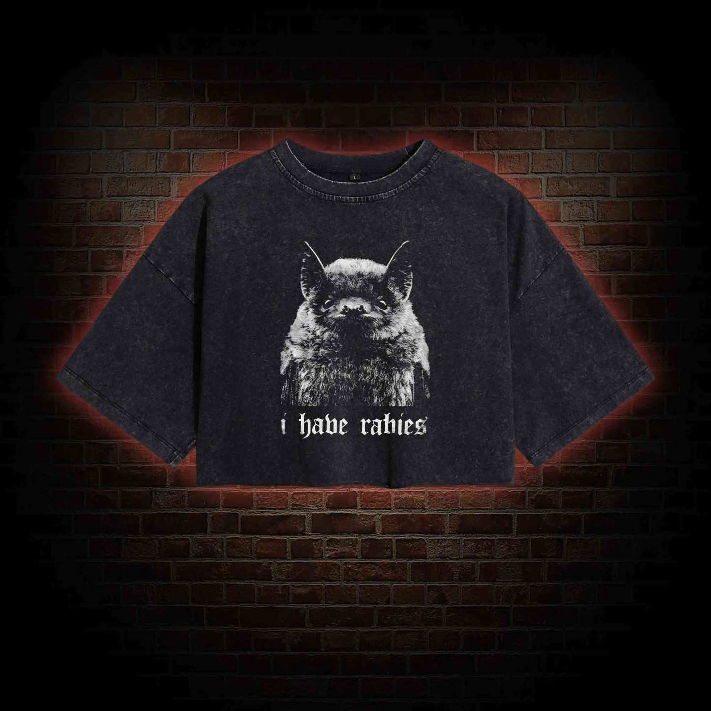 I Have Rabies Washed Cropped T-shirts