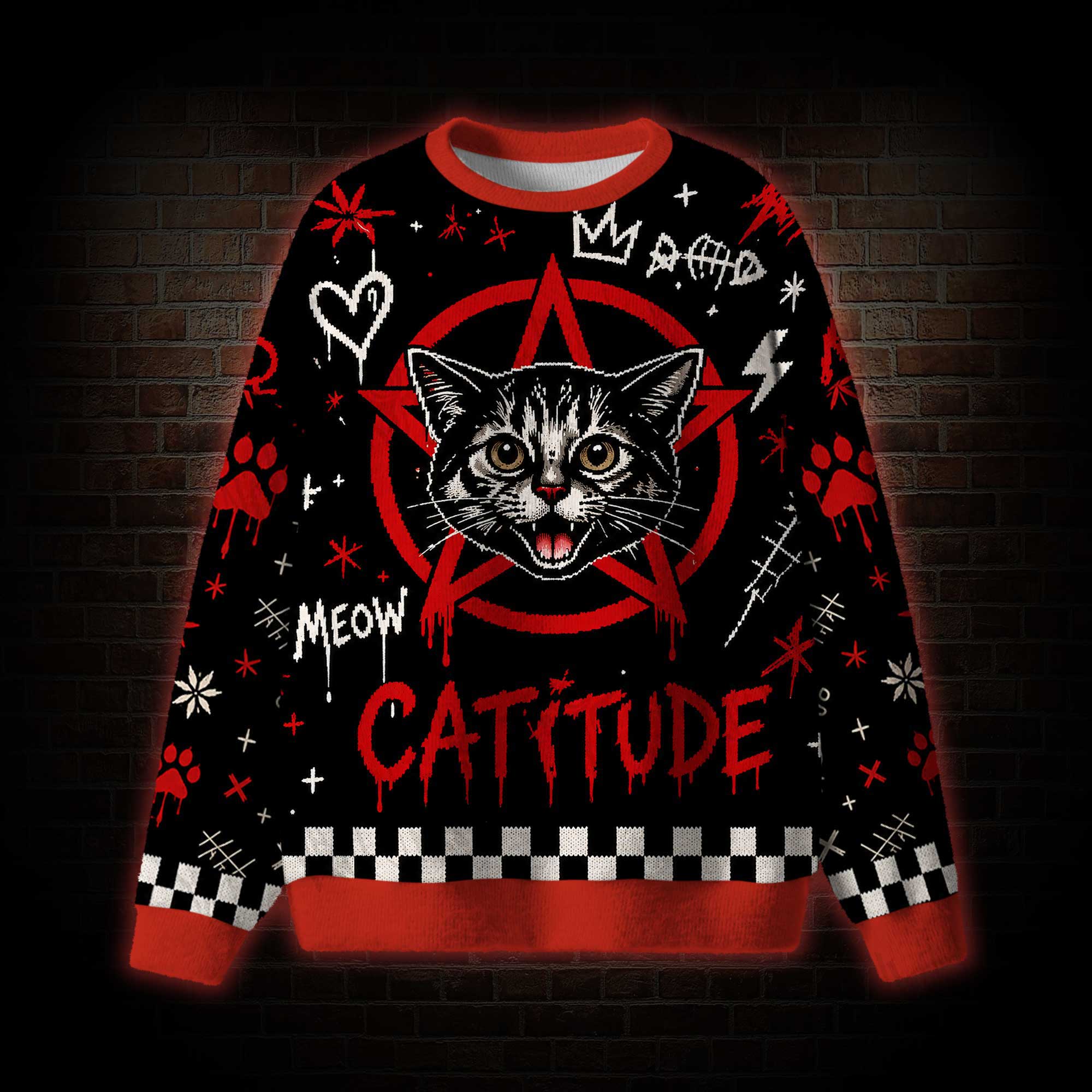 Meow Catitude Ugly Sweatshirts