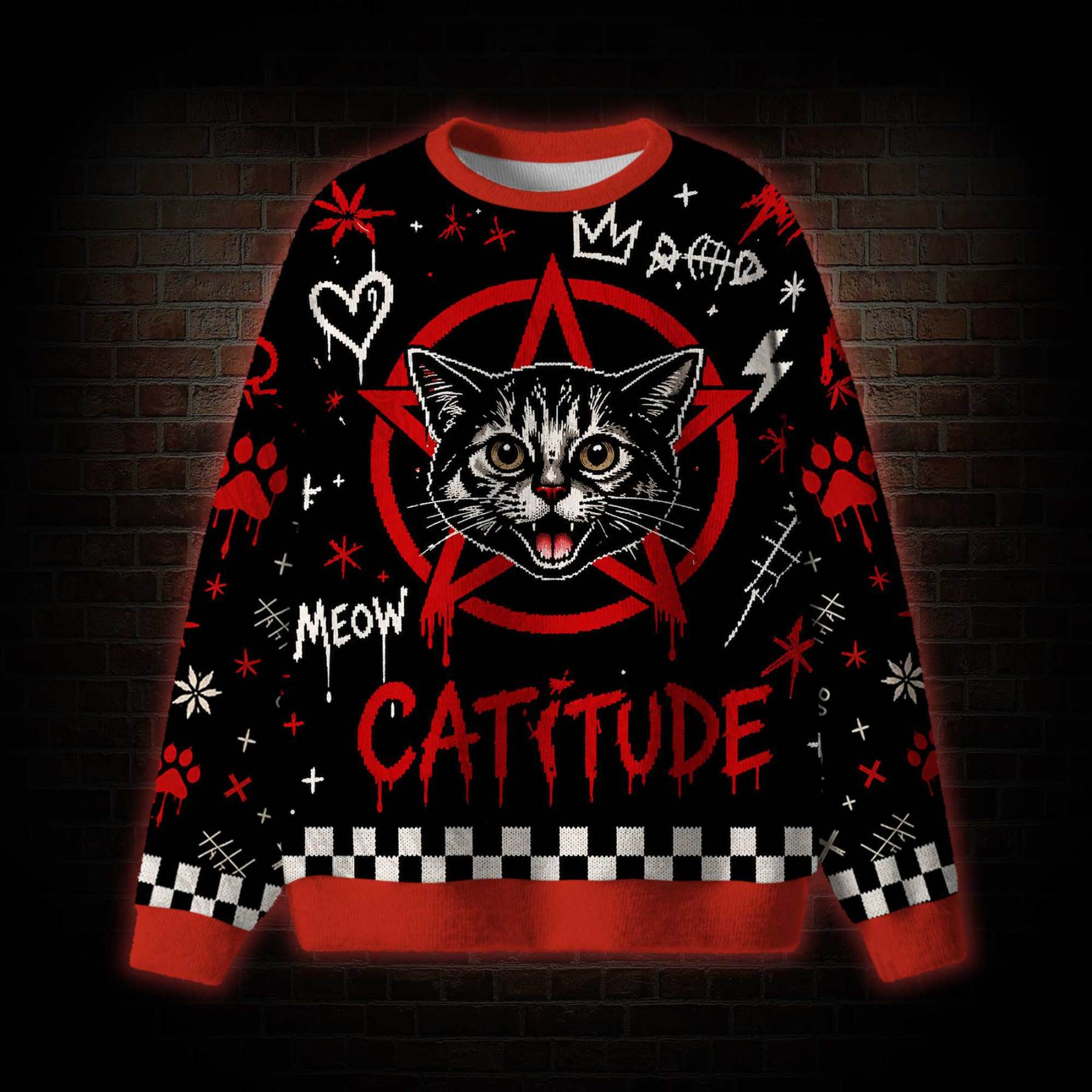 Meow Catitude Ugly Sweatshirts