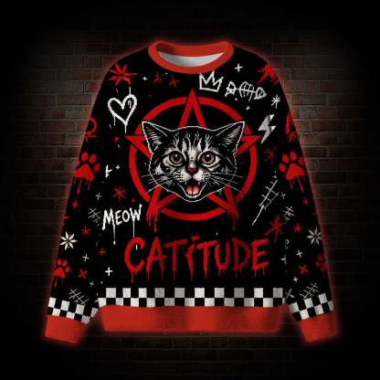 Meow Catitude Ugly Sweatshirts