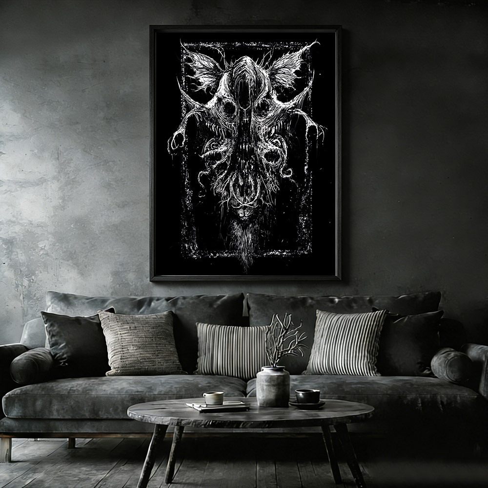 Shadow of The Demon Framed Canvas Print