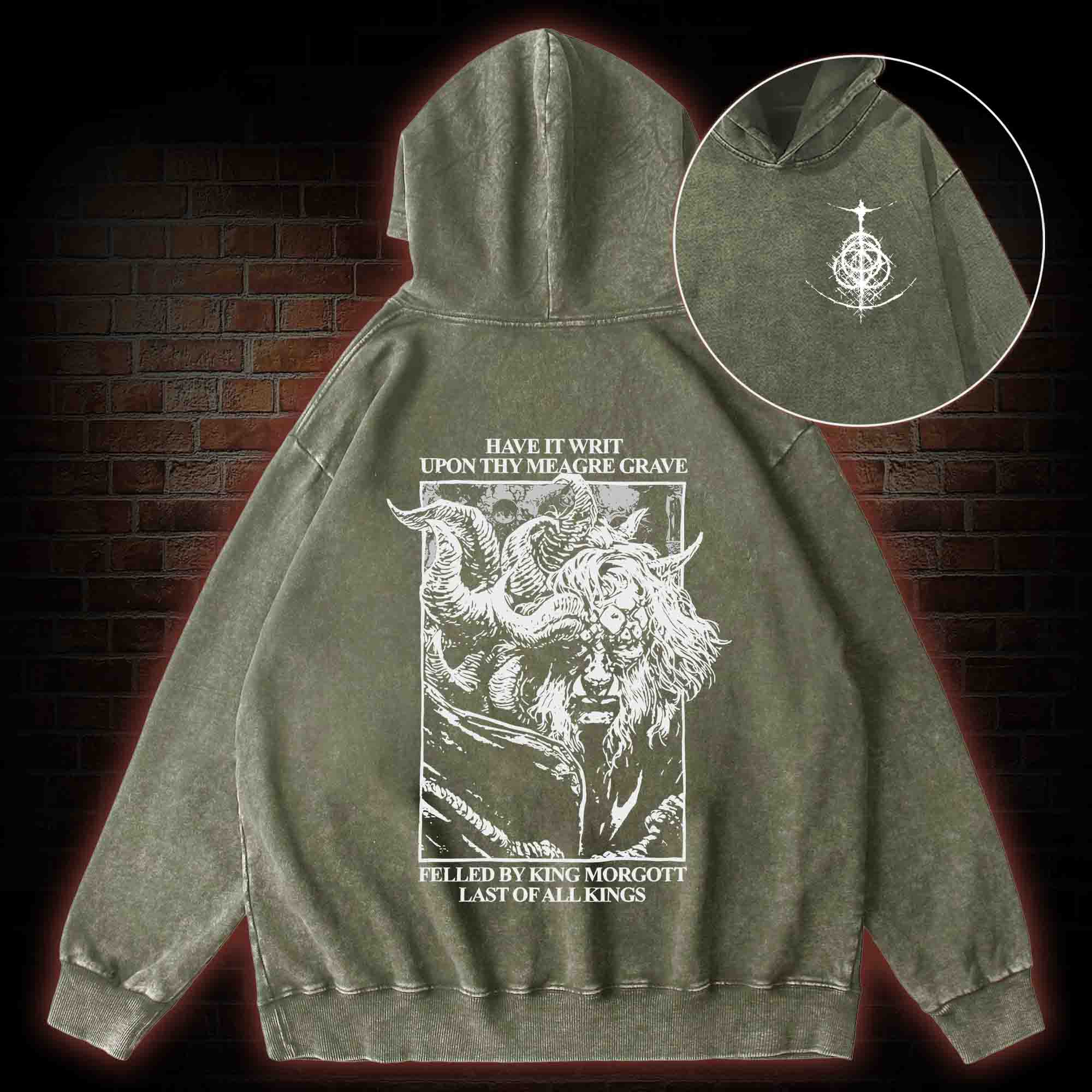 Wilful Traitors All Back Print Washed Hoodie