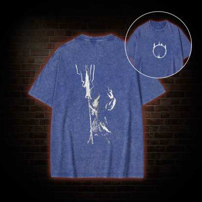 King of the Storm Back Print Washed T-shirt